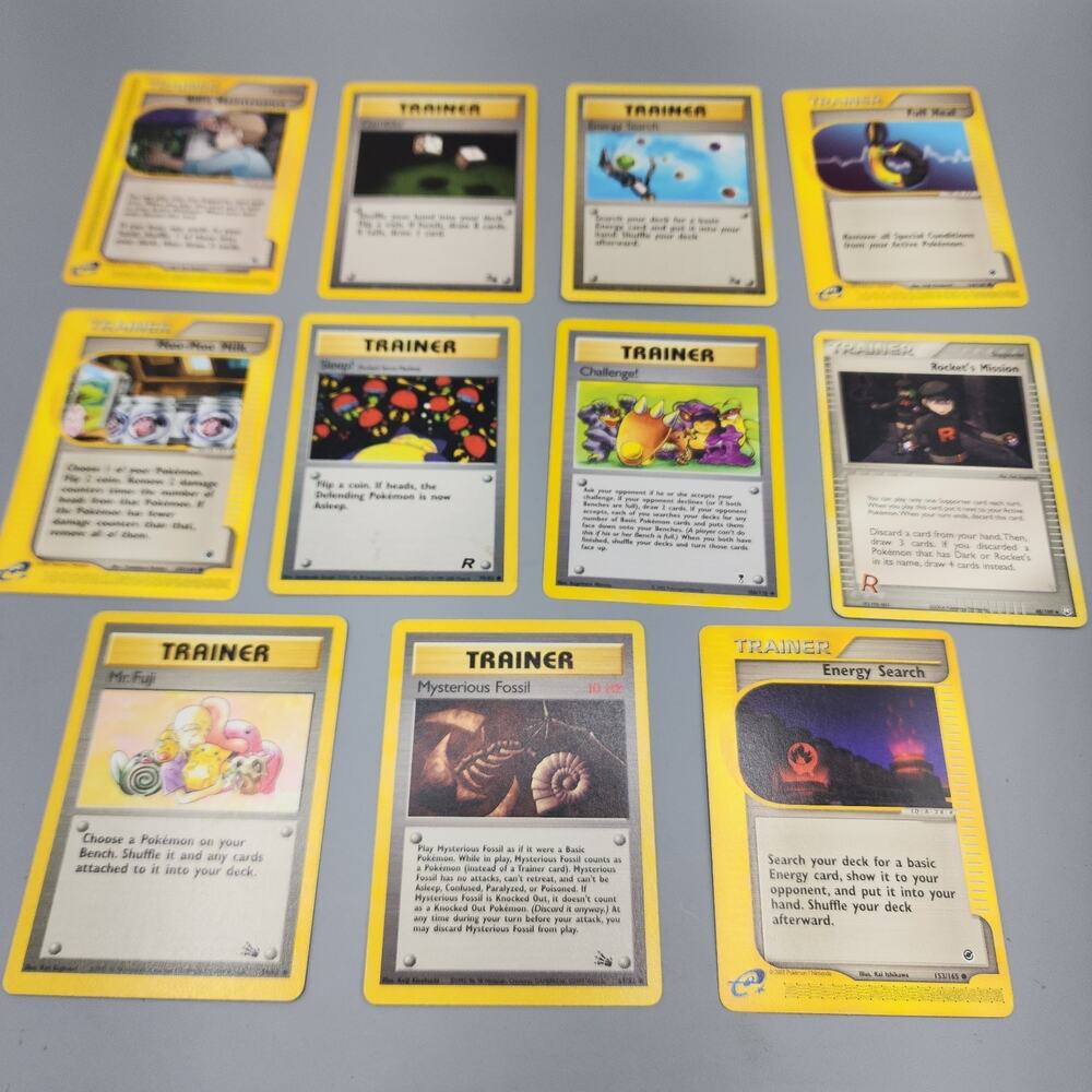Pokemon TCG 12 Card Lot Trainer Cards Fossil, Expedition, Vintage, WOTC